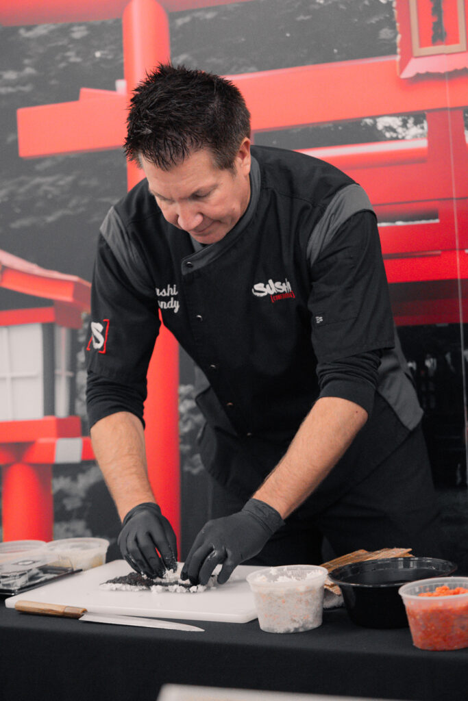 randy the owner being a master at sushi