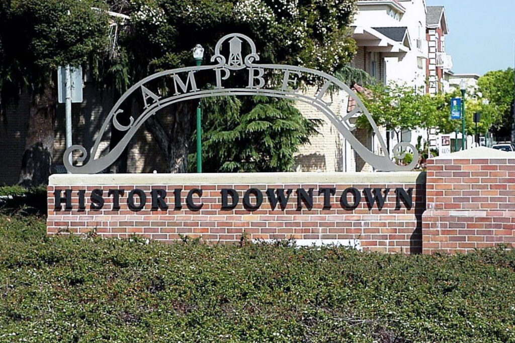 historic downtown campbell sign